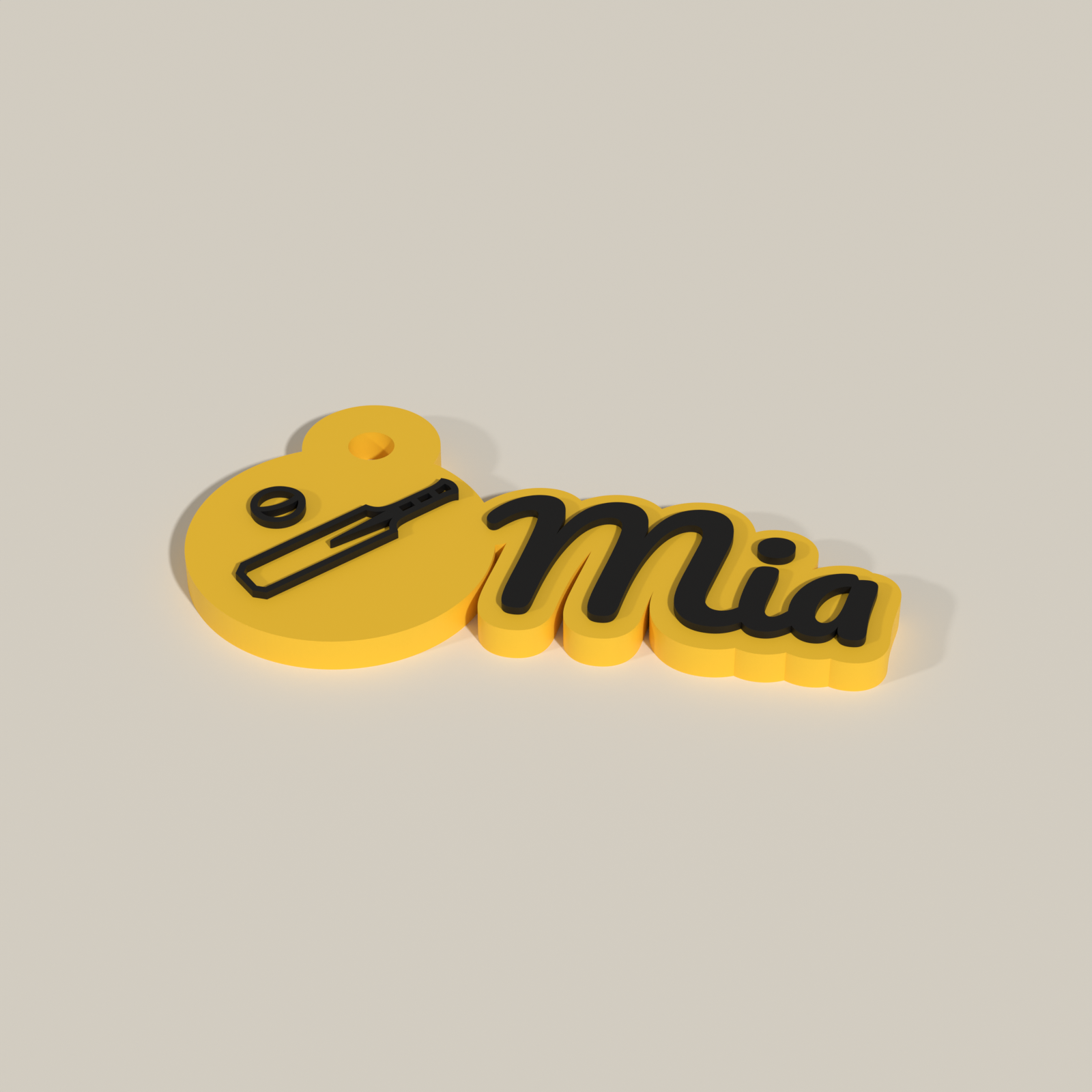 NFC Name Keychain — Bahama Yellow / Black