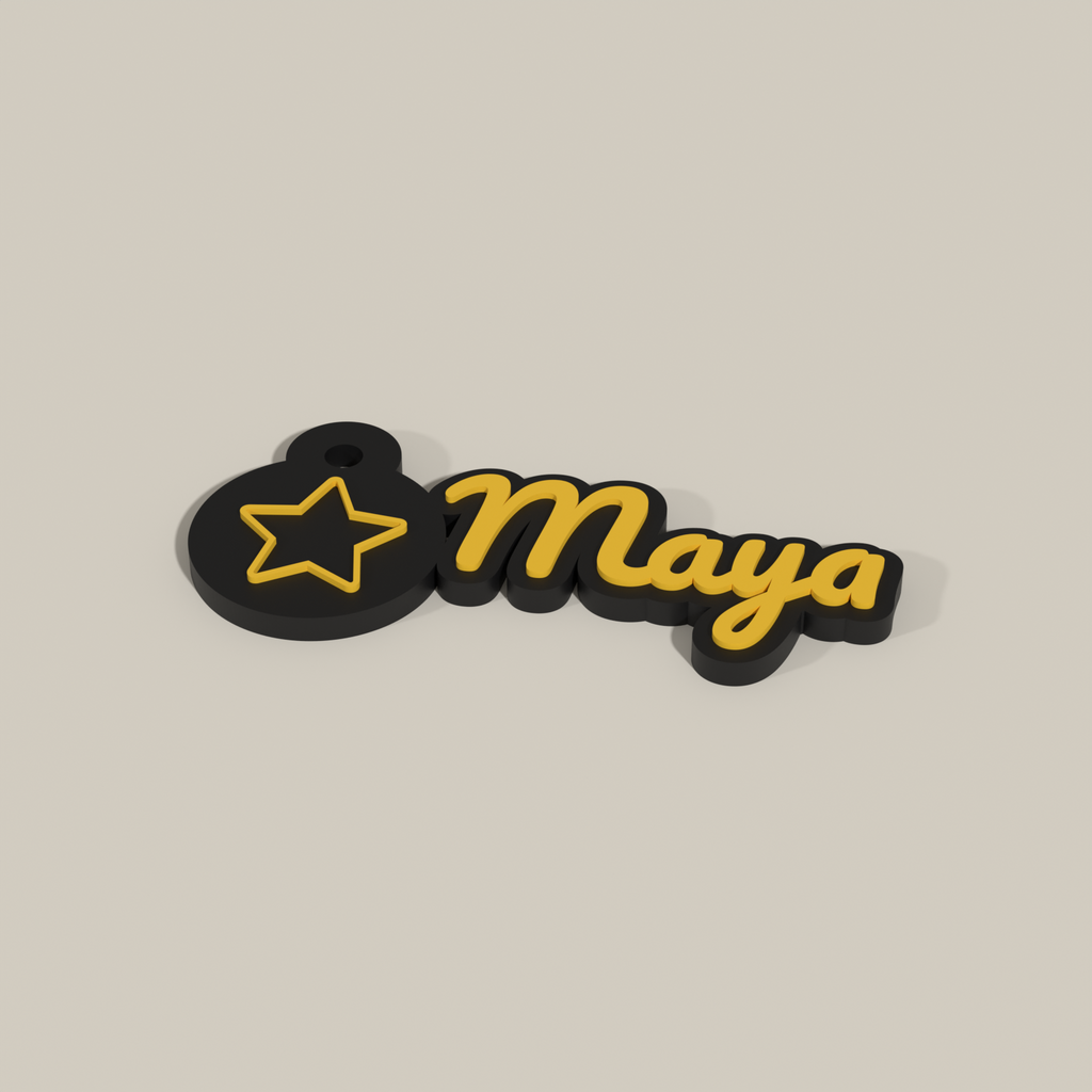 NFC Name Keychain — Black / Bahama Yellow