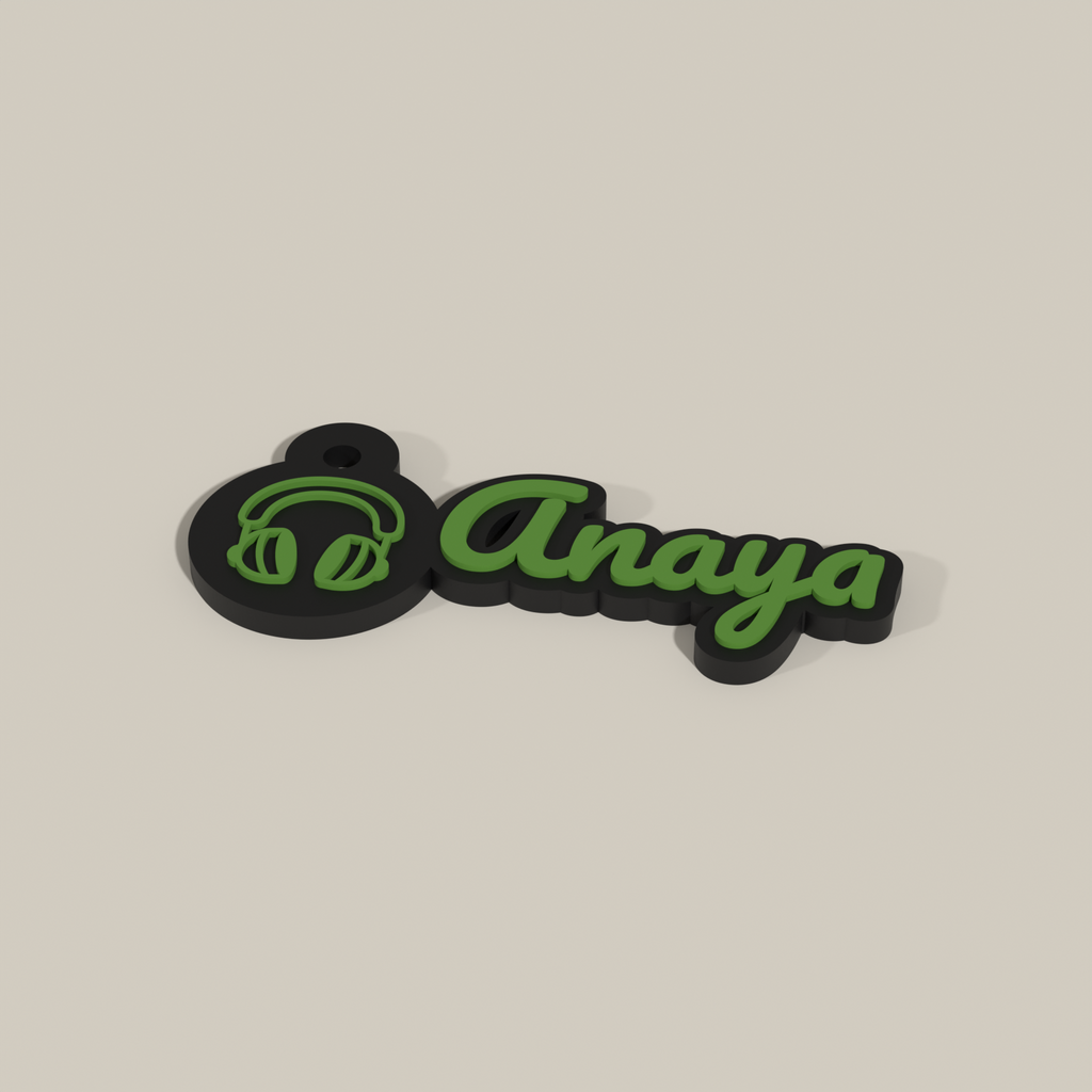 NFC Name Keychain — Black / Grass Green