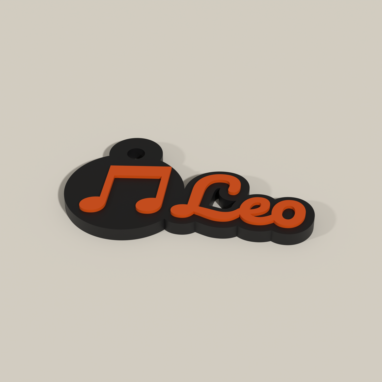 NFC Name Keychain — Black / Outrageous Orange