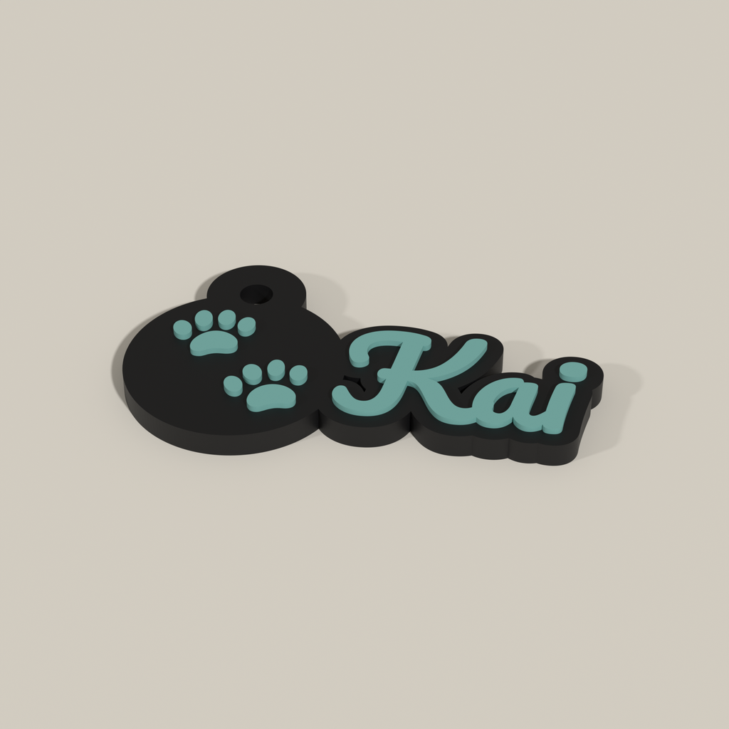NFC Name Keychain — Black / Teal Blue