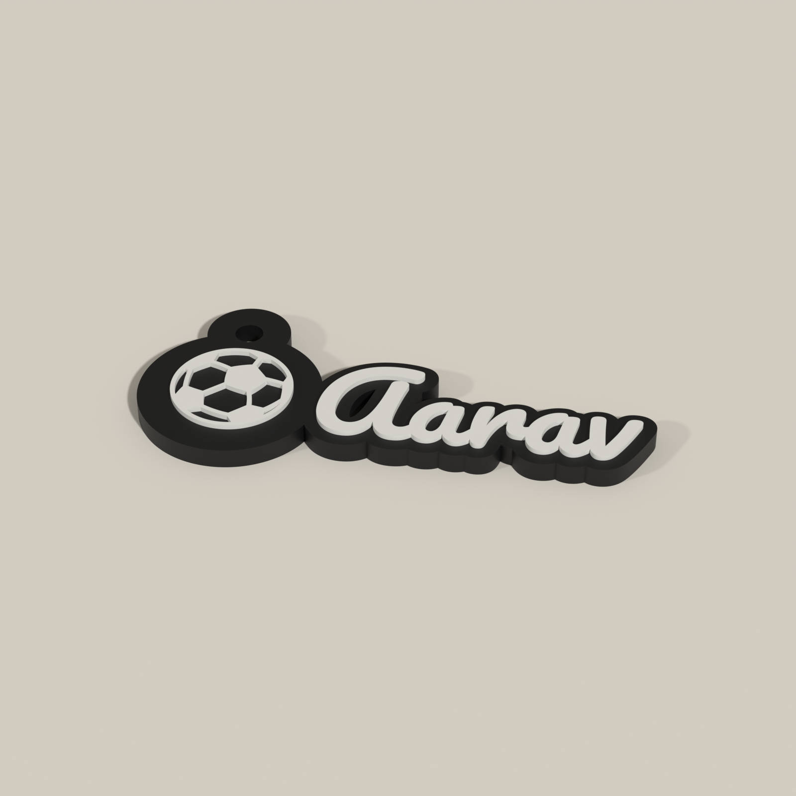 NFC Name Keychain — Black / White