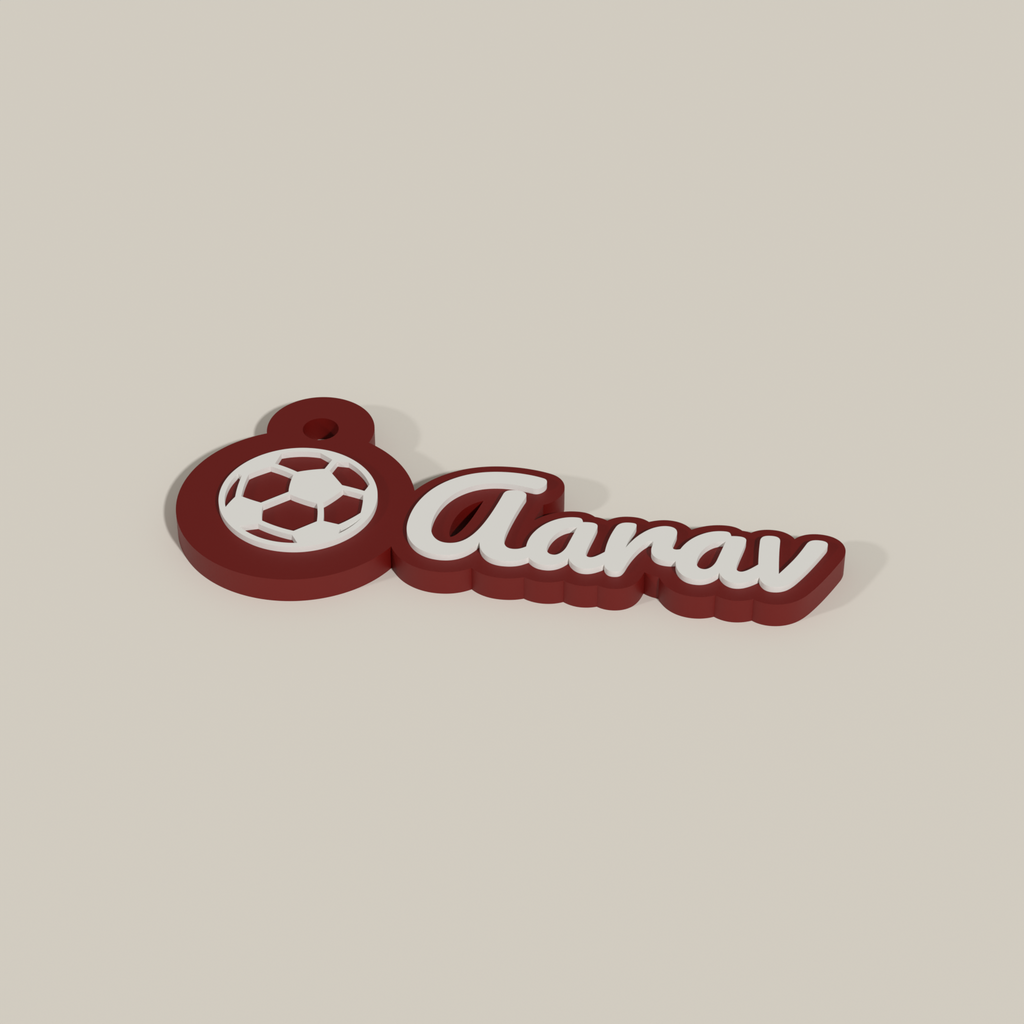 NFC Name Keychain — Imperial Red / White