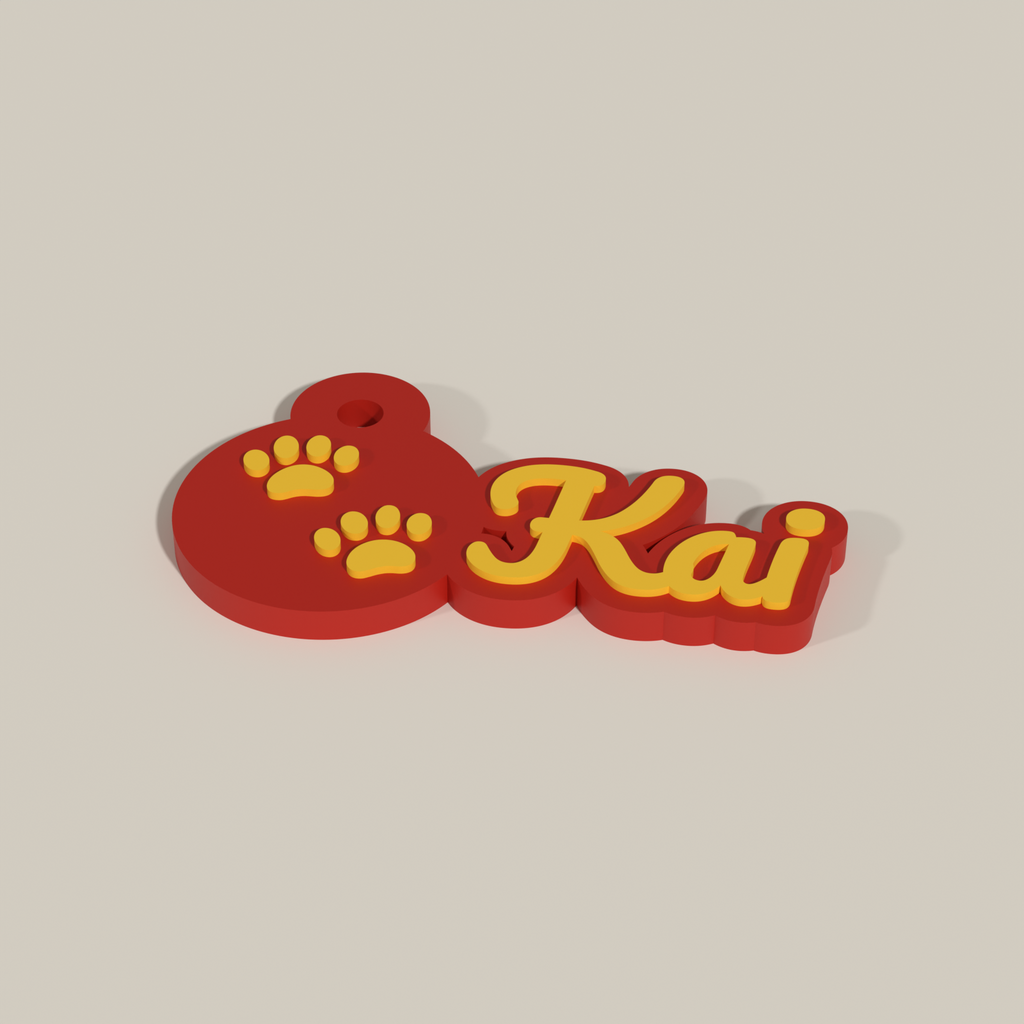 NFC Name Keychain — Nuclear Red / Bahama Yellow