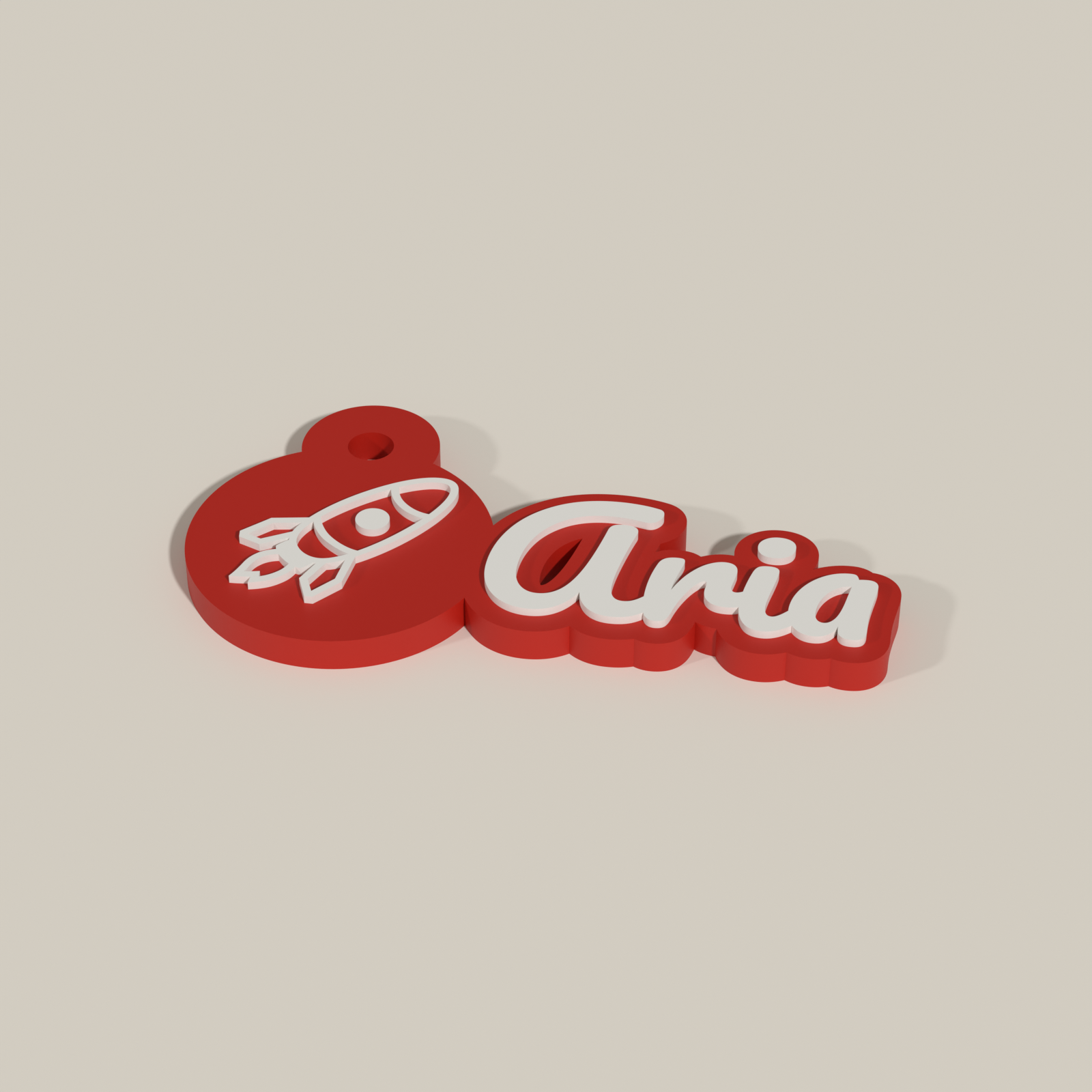 NFC Name Keychain — Nuclear Red / White