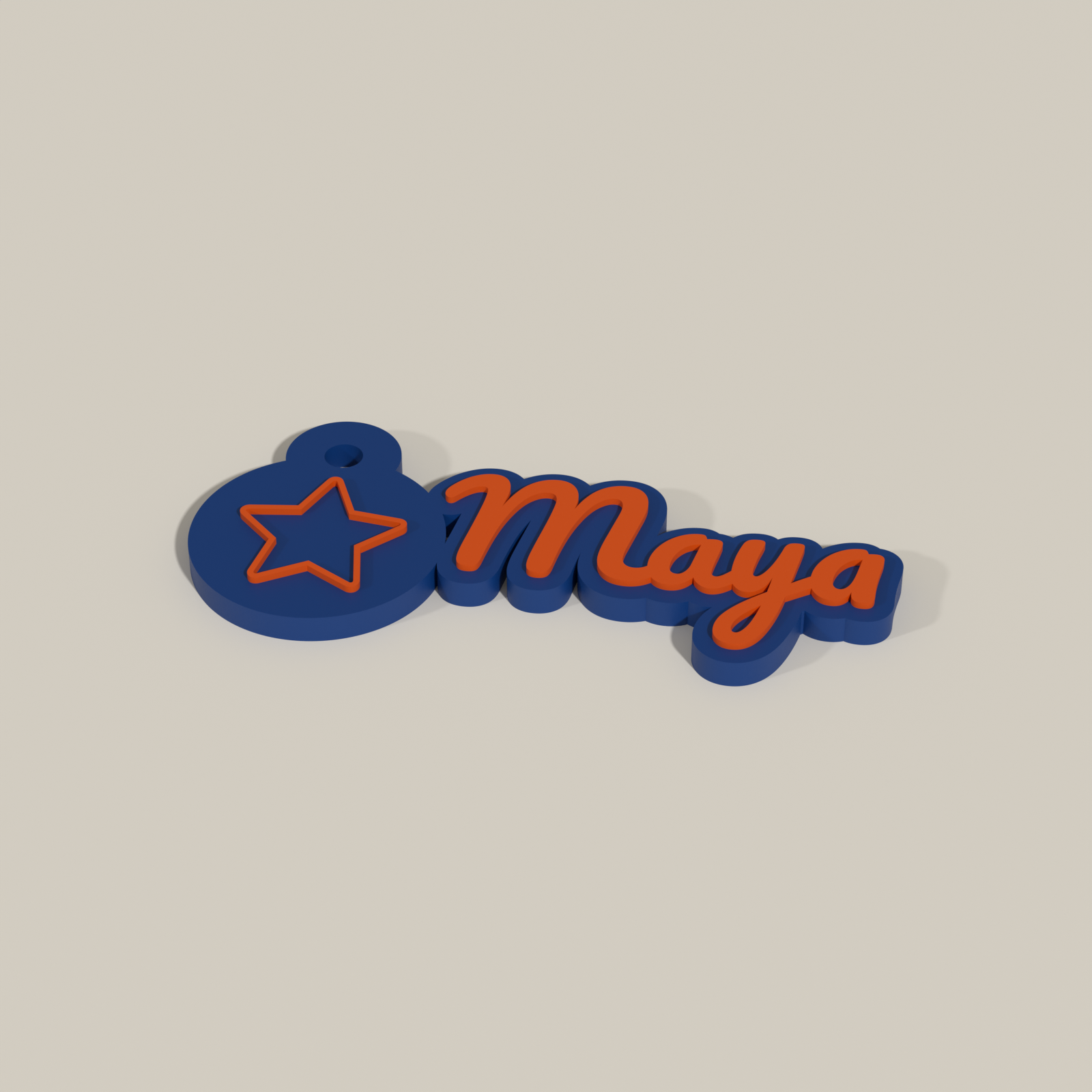 NFC Name Keychain — Royal Blue / Outrageous Orange