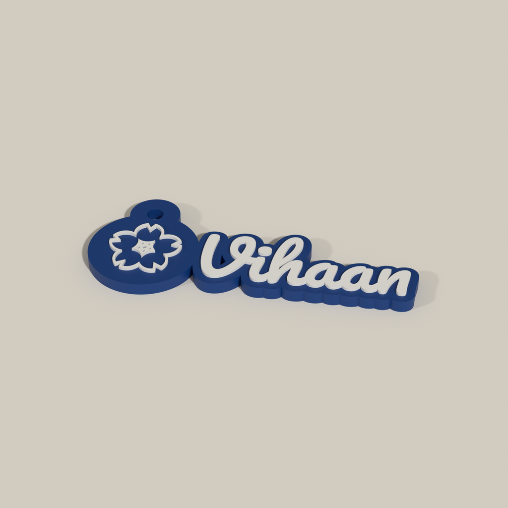 NFC Name Keychain — Royal Blue / White