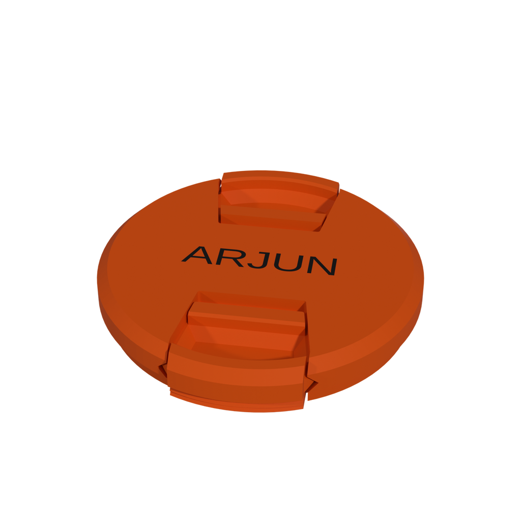 Lens cap, orange and black