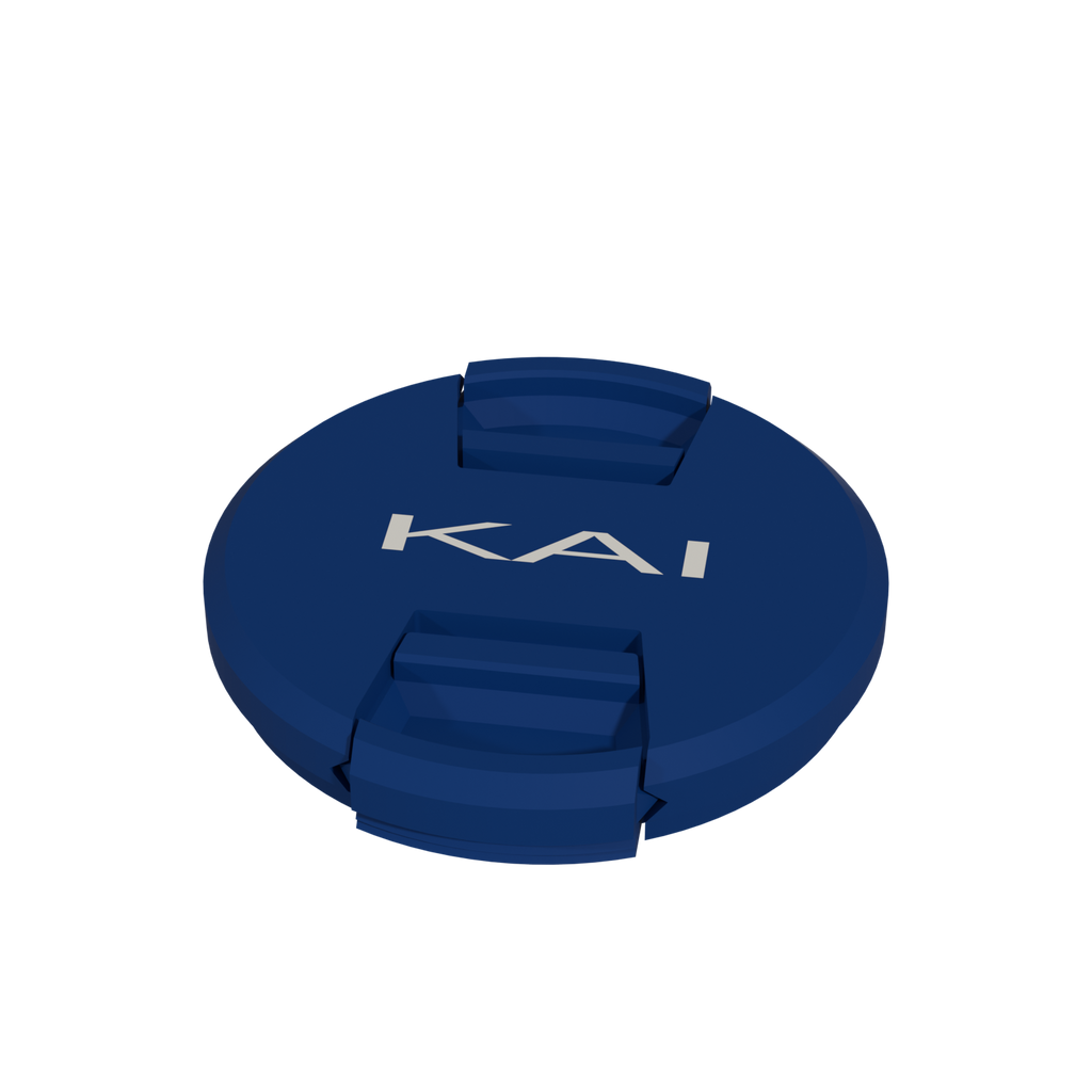 Lens cap, blue and white