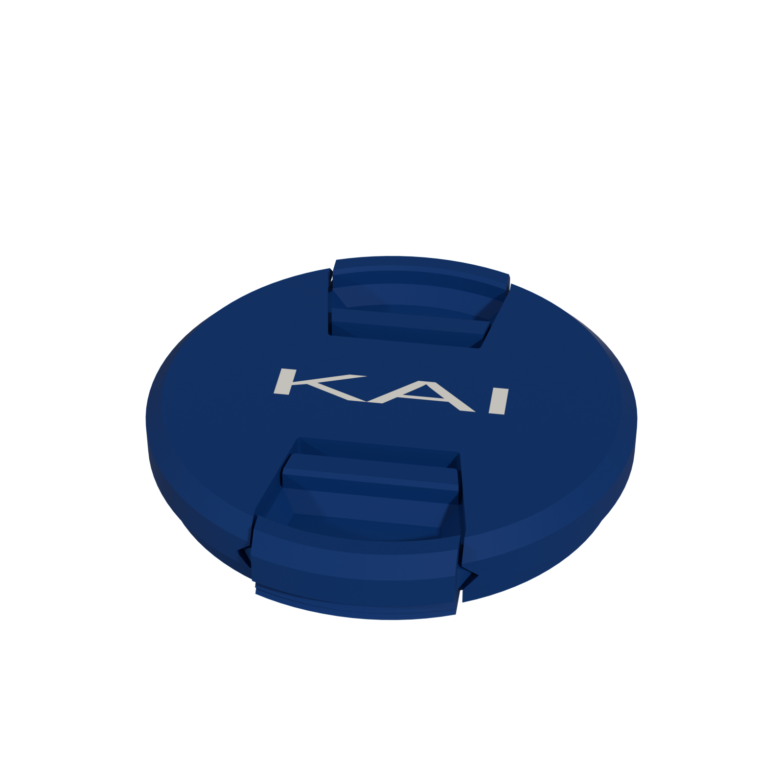 Lens cap, blue and white